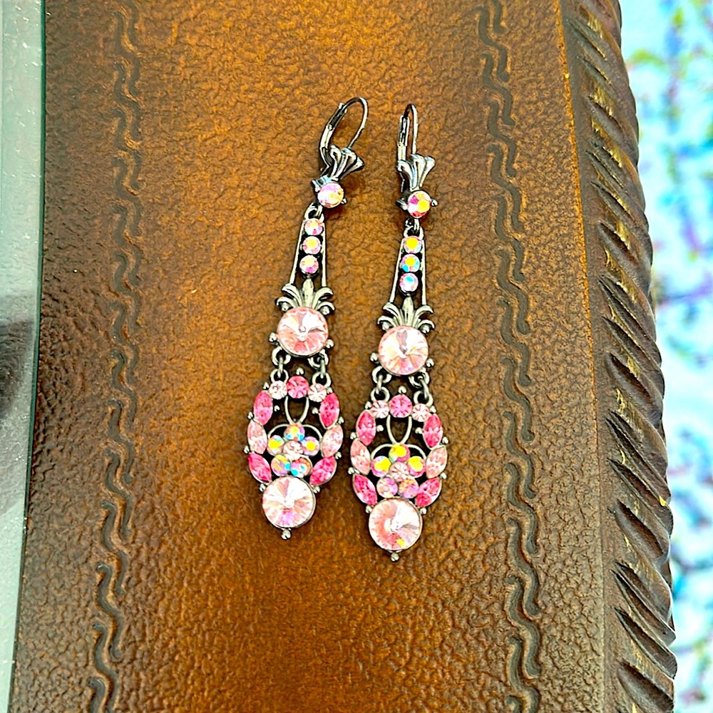 Express pink rhinestone earrings